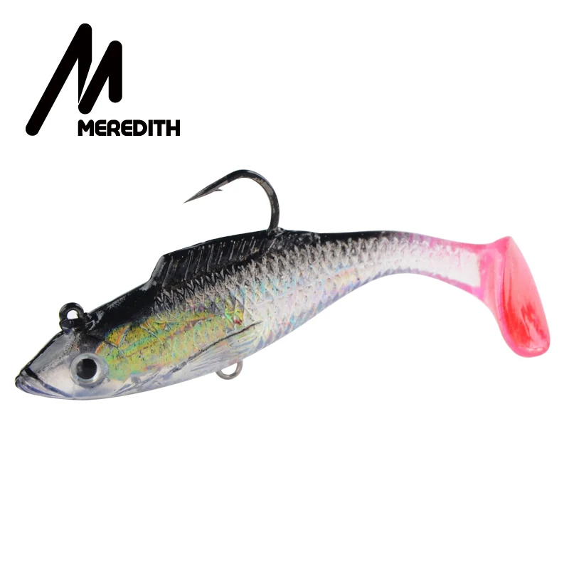 Meredith 70 мм, 5 шт., 8,5 г, маленькие свинцовые рыболовные приманки DD для рыбы, Т-образный хвост, мягкие рыболовные приманки, один крючок, Искусственные воблеры, приманка для рыбалки