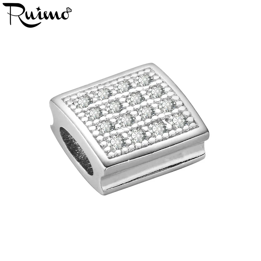 Роскошные Квадратные бусины-разделители RUIMO с микроинкрустацией из циркония