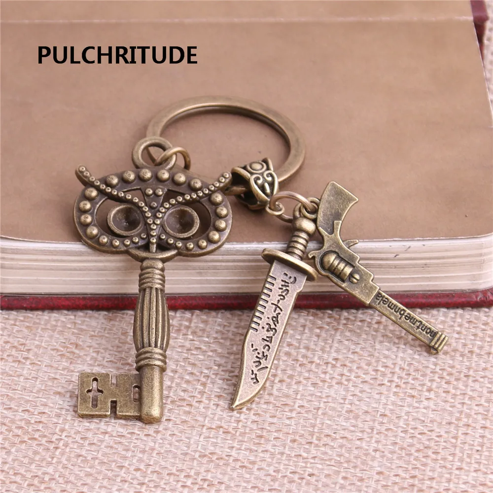 PULCHRITUDE 2 шт./лот металлический античный бронзовый брелок для ключей в виде