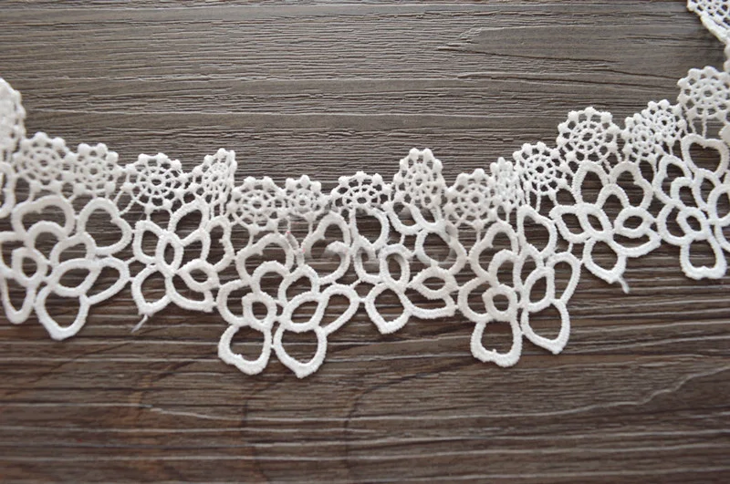 

5cm 1.96" wide 10 yard ivory milk silk embroidered tapes lace trim ribbon clothes dress fabric 1121208QL4K25