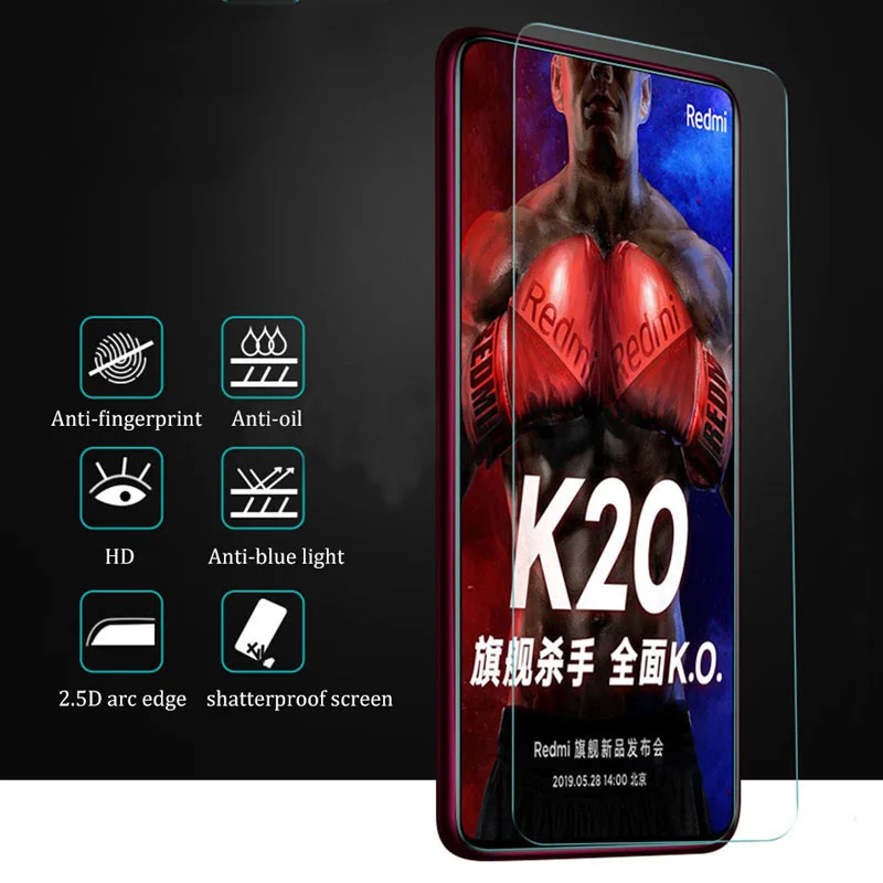 2 Упак. 2.5D 9H закаленное стекло для Xiaomi Redmi K20 K20Pro Защитная пленка экрана чехол Mi 9T mi9T