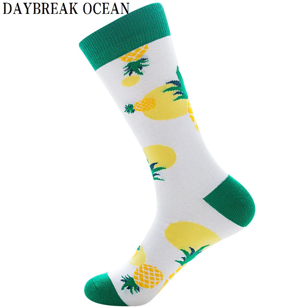 Pineapple Новые модные мужские и женские носки унисекс; Новинка; забавные носки из чесаного хлопка с фруктами; мужские носки больших размеров; от производителя - Цвет: Pineapple