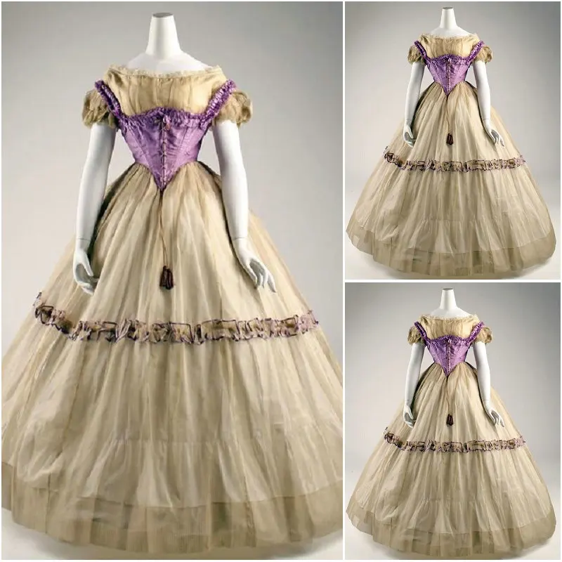 

History!Elegant Vintage Victorian Dresses 1860s Scarlett Civil War Southern Belle dress Marie Antoinette dresses US4-36 C-834