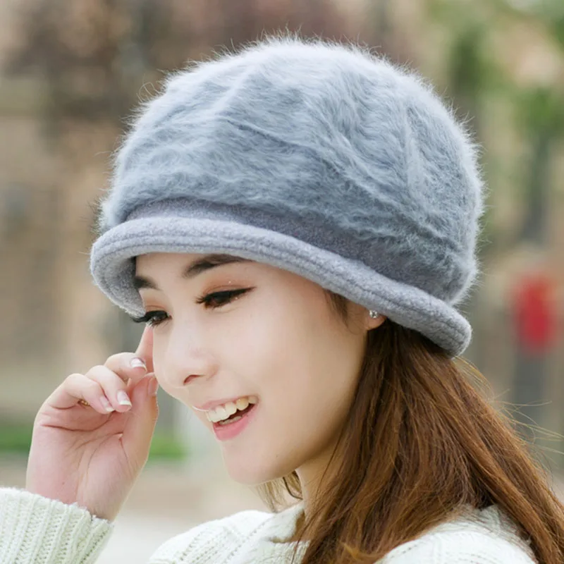 Мех кролика черным бантом украшение женщины gorras planas женский мода 2015 новинка