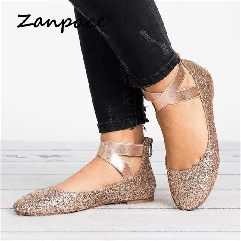 

Zanpace Platform Shoes Ballet Flats Womens Shoes Cross-tied Shallow Flat Whith Shoes Round Toe Lace-Up Ladies Shoes Women