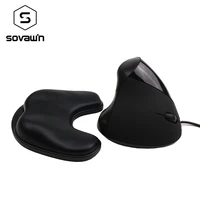 sovawin computer pc wired vertical mouse usb right hand optical 2 4g ergonomic with memory foam soft wrist rest mouse pad