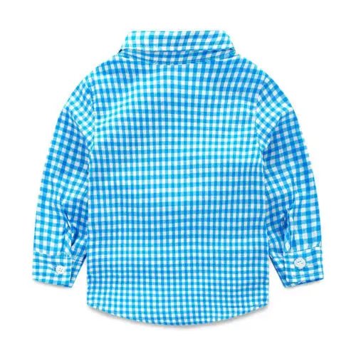 Комплект из 2 предметов для маленьких мальчиков клетчатые топы с длинными