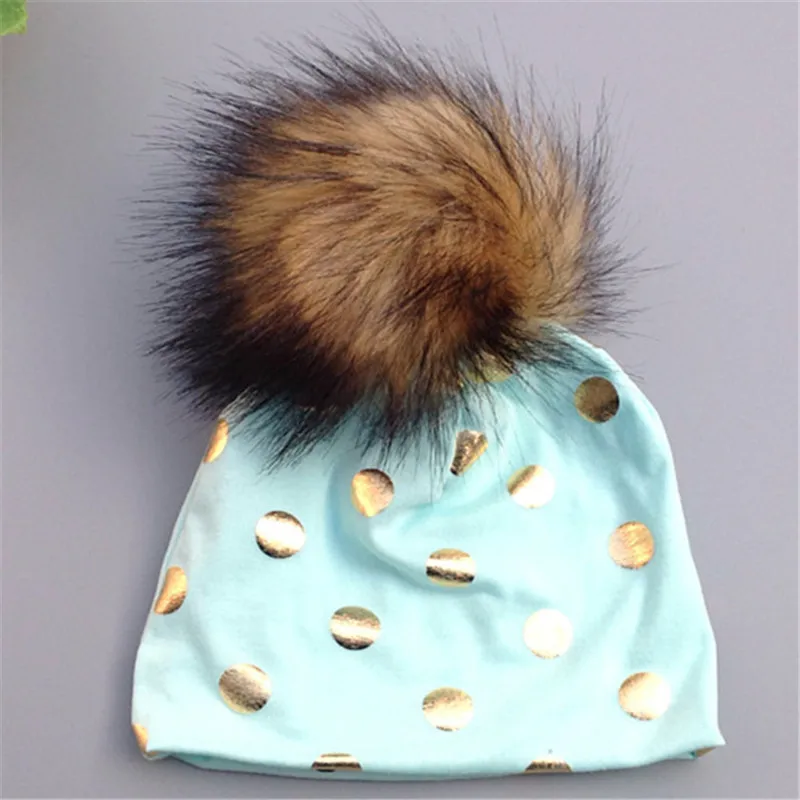 Autumn Baby Pom Hat Newborn Boys Girl Warm Cotton Beanies Infant Chevron Polka Dots Knitted Caps Hair Accessories D0966 | Детская одежда