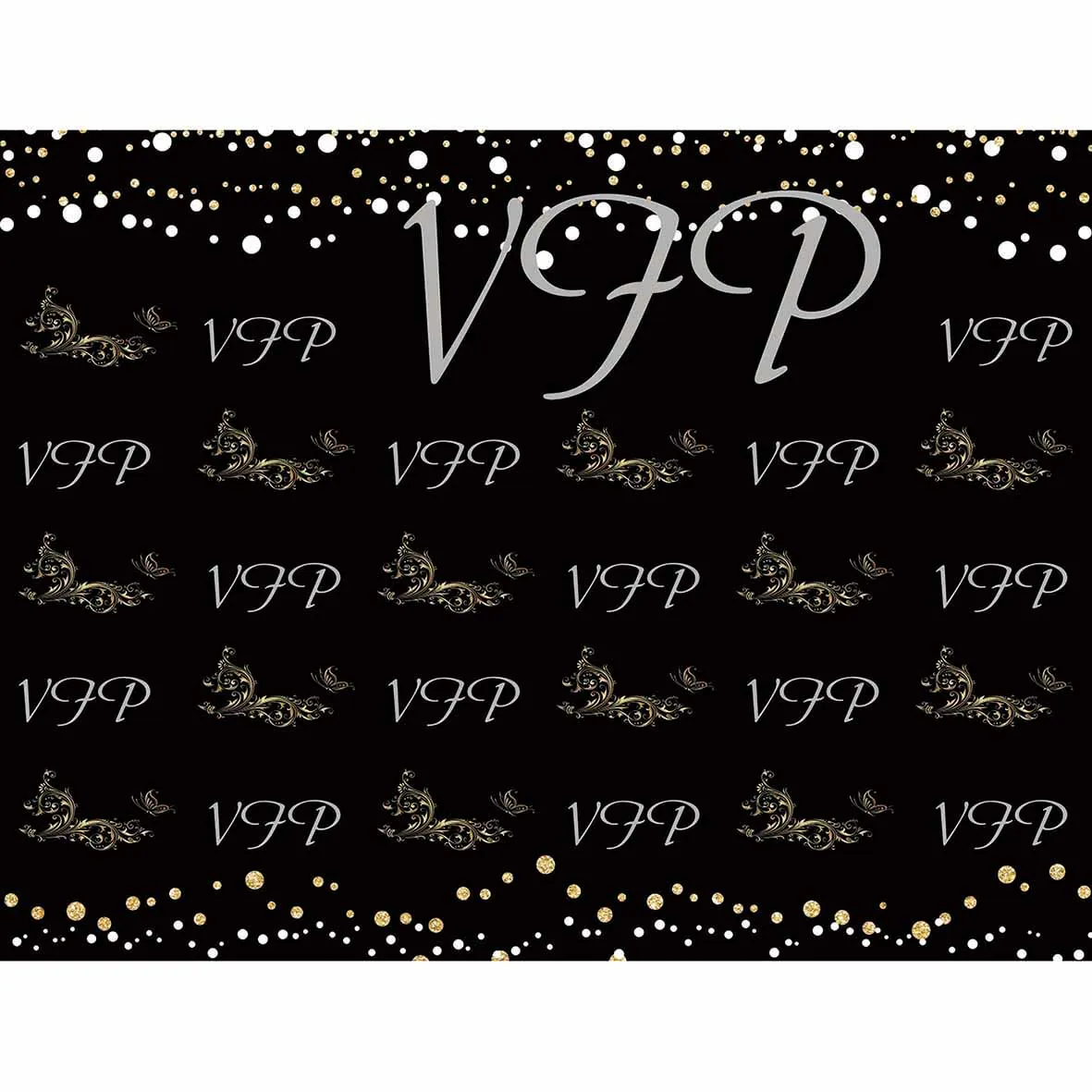 Allenjoy Фотофон для фотосъемки в горошек с золотыми бабочками vip фон дня рождения