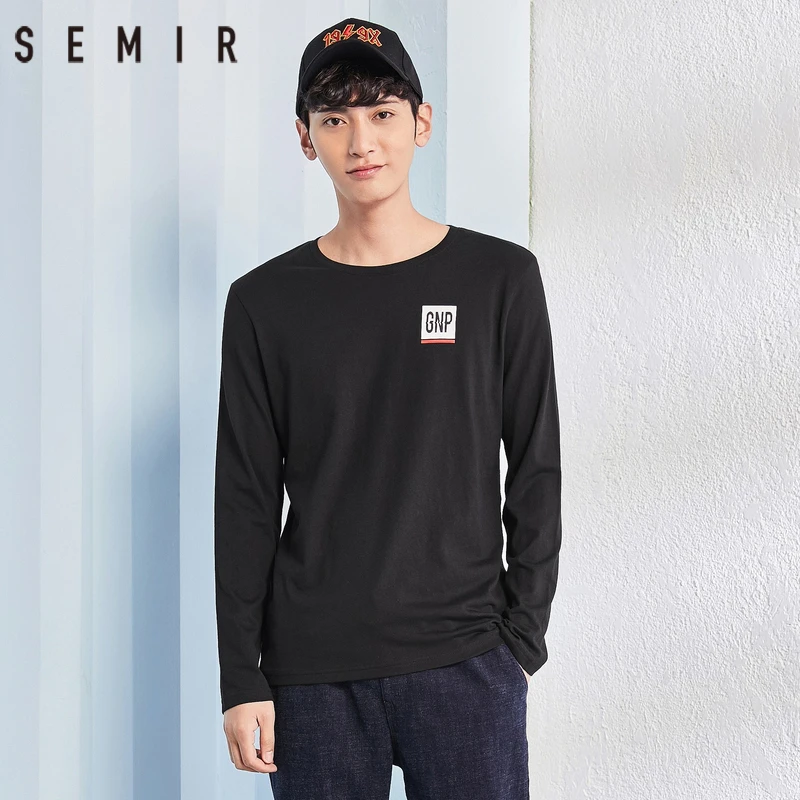 SEMIR футболка для мужчин О-образным вырезом Молодежные рубашки Простой Письмо