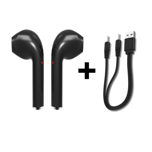 Black 4,2 TWS I7 беспроводные наушники Bluetooth наушники спортивные мини бинауральные Беспроводные с зарядной коробкой для всех смартфонов наушники - Цвет: Black