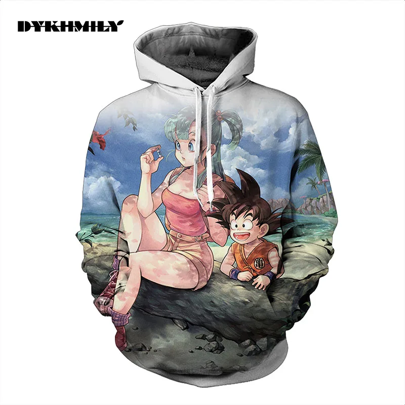 Dykhmily Dragon Ball Z Толстовка Аниме Сон Гоку с капюшоном 3d принтом Мужские толстовки