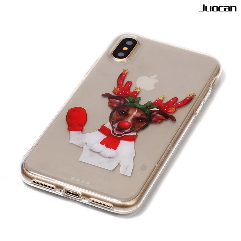 Juocan Happy Christmas Phone Case For Iphone X 10 Soft TPU Back Cover 8 6 |