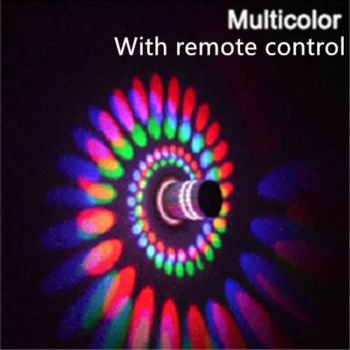 Пульт дистанционного управления RGB потолочные светильники 3W светодиодный яркость Регулируемый спиральный с отверстиями художественное алюминиевое бра Крытый потолочный настенный декоративный светильник - Цвет корпуса: RGB With Controller
