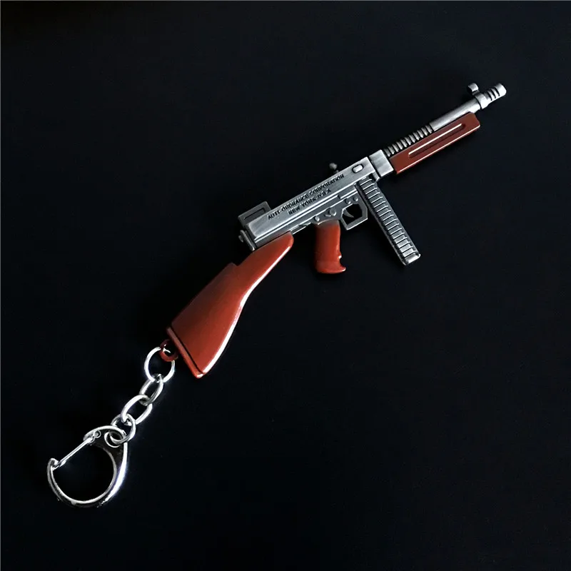 Новое поступление, брелок для ключей с изображением игры PUBG, модель пистолета, AWM, AKM, оружие, брелок, винтажные из металлического сплава, брелки, держатели для ключей для Player'S Gigt - Цвет: B