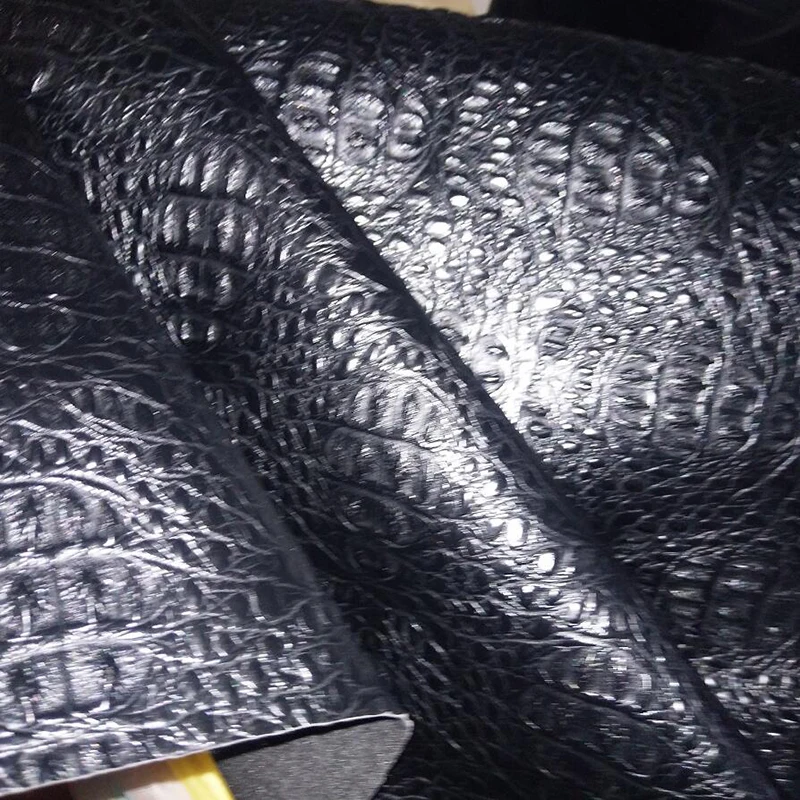 Хорошее качество черный крокодиловая кожа из искусственной кожи искусственная (