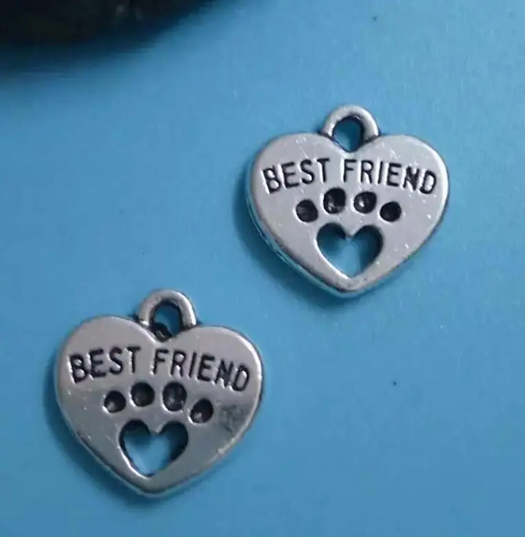 100 шт. ювелирные кулоны сердечко с принтом лап разных типов аксессуары для