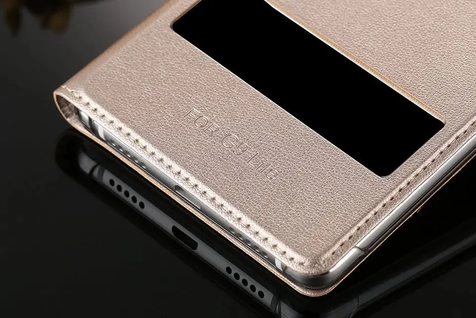 Чехол для Huawei G9 Lite P9 Dual флип-кейс с функциональным окошком крышки PU кожаный задняя