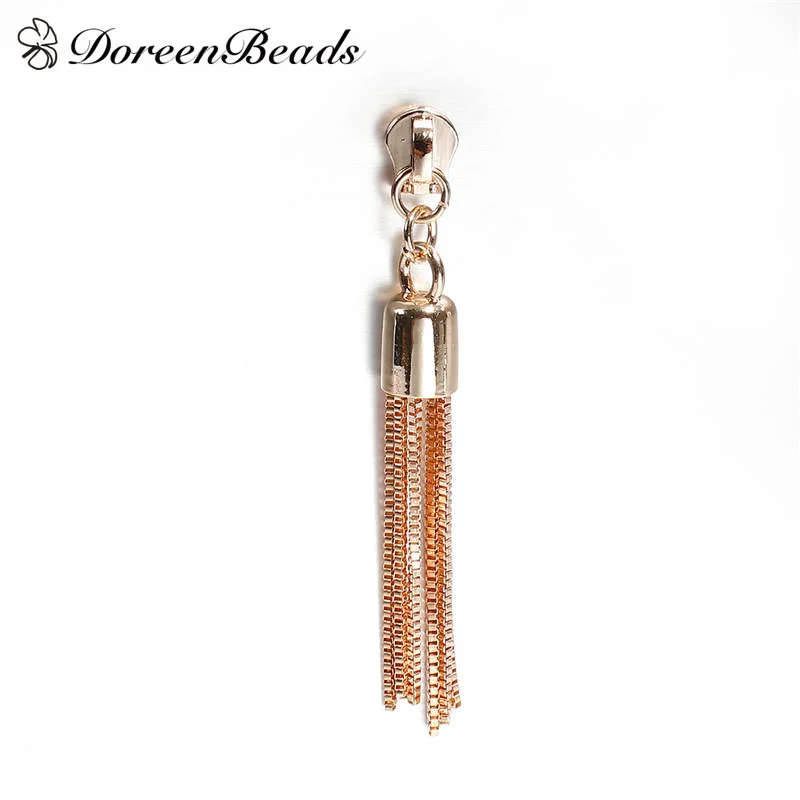 DoreenBeads цинковый сплав застежка-молния тянет молнии ползунки одежды аксессуары золотой цвет 9,8 см(3 7/") х 1,2 см(4/8"), 1 шт