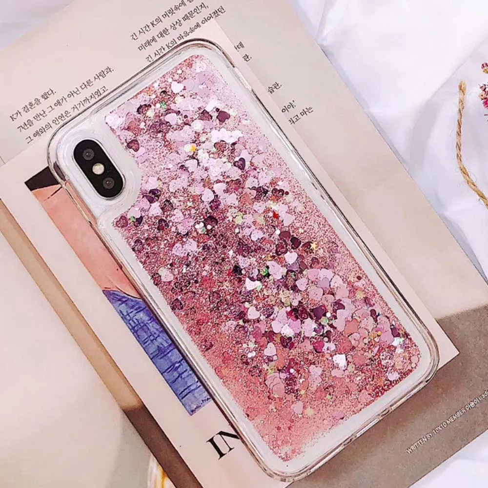 Любящее сердце зыбучих песков с блестками Мягкий чехол для samsung Galaxy J4 J6 A6 A8 2018 S8 S9