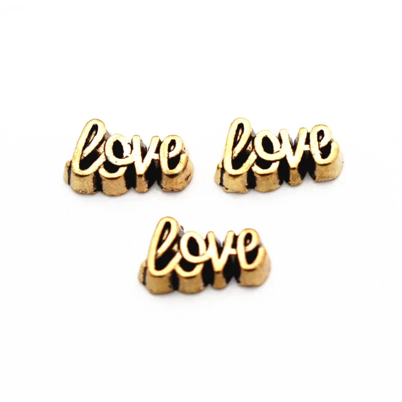 Горячая Распродажа 10 шт./лот металлическое золотое покрытие буквы любовь