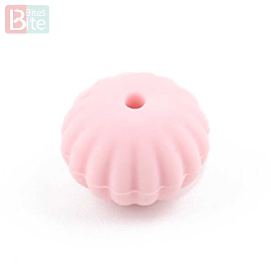 Scallop Candy Pink Кусачки 10 шт. силиконовые бусины гребешок Diy Детские продукты пищевой силиконовый грызун бусины Тыква детский Прорезыватель - Цвет: Scallop Candy Pink