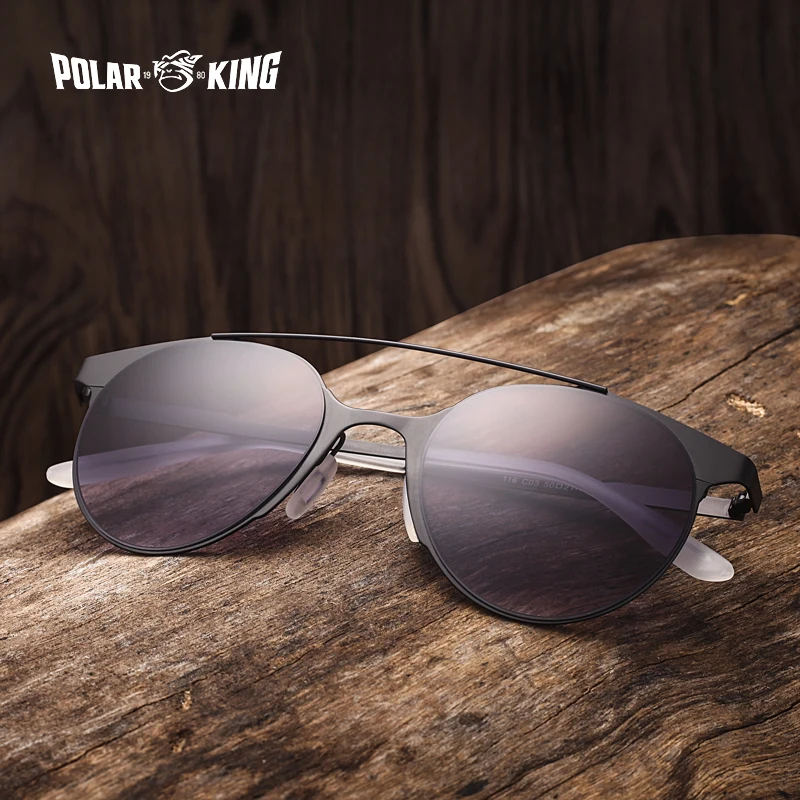 

POLARKING Stainless Steel Unisex Sunglasses UV400 Men's Round Vintage Sun Glasses Male Eyewear Accessories For Men