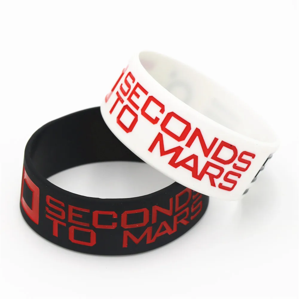 LUKENI 1 шт. 30 Seconds To Mars силиконовый браслет " широкий черный белый браслеты и браслеты для любителей рок музыки подарок SH133
