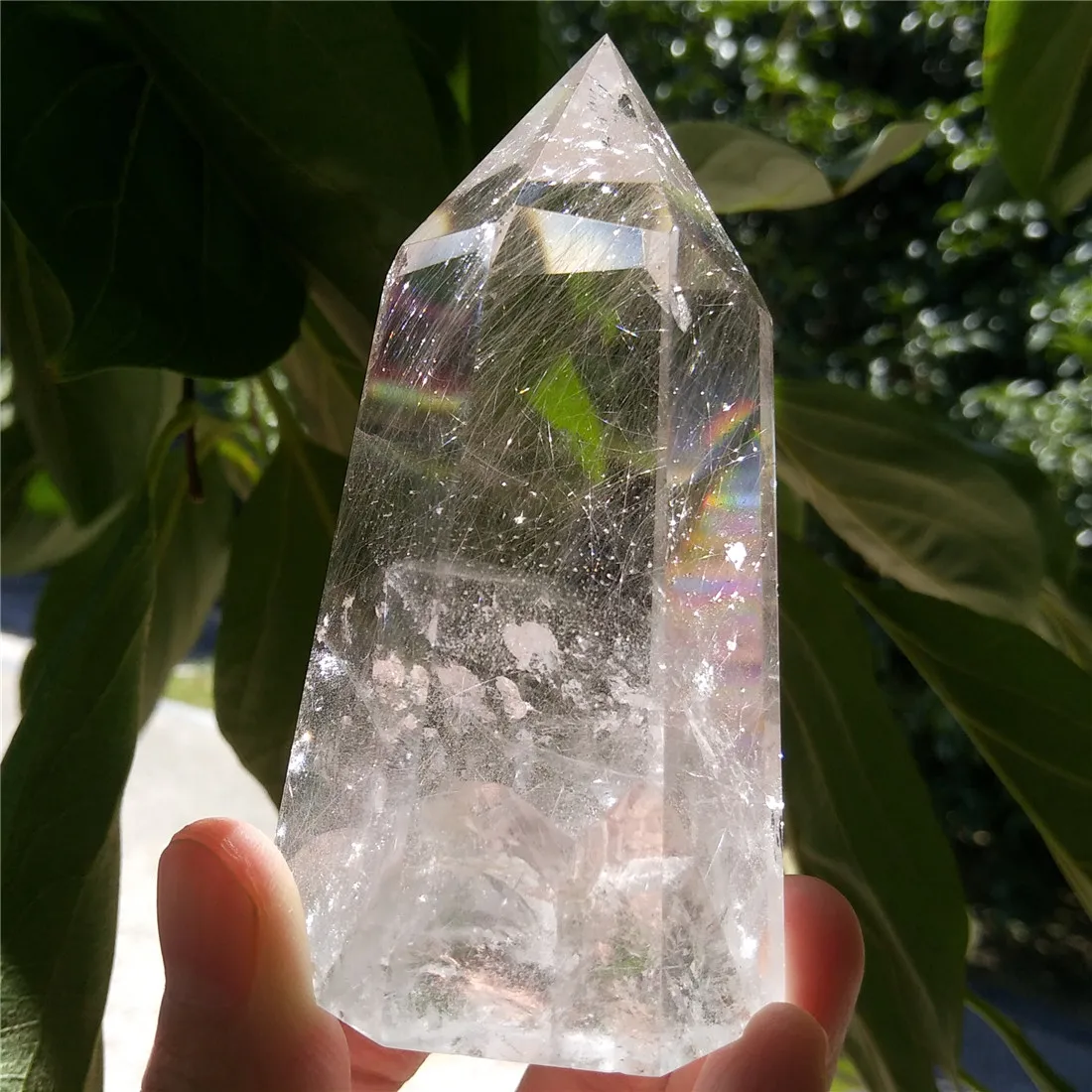 Натуральный Rutilated кварц точка ТИБЕТ ГИМАЛАЙСКИЙ высокая высота волос кристалл