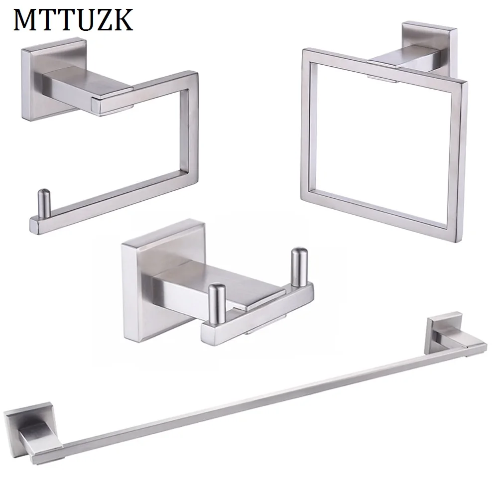 MTTUZK 304 нержавеющая сталь Матовый никель аксессуары для ванной комнаты полотенце