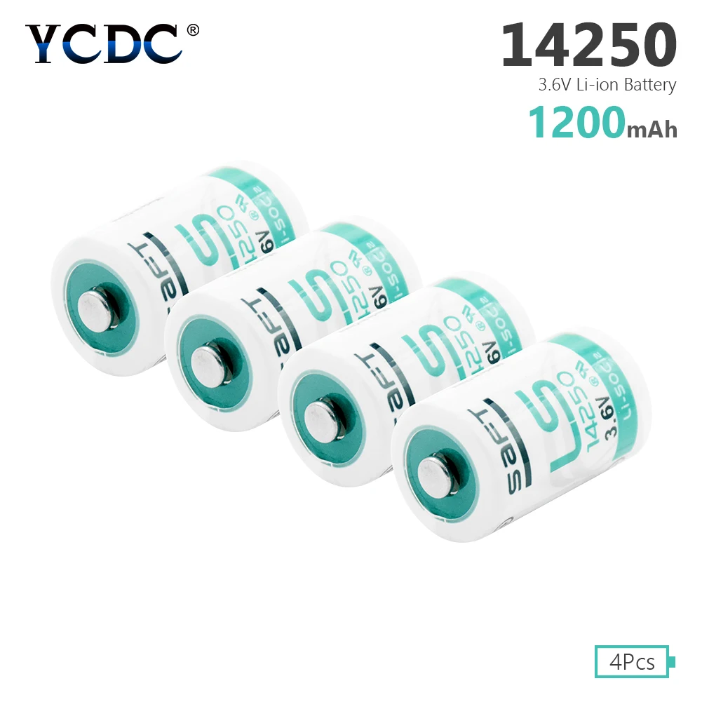 4 шт 3,6 V 1200mAh 14250 Li-SOCl2 батарея LS-14250 1/2 AA R6 L14250 ER14250 для тадиран TL-5902 TL-2150 TL-5151 TL-2100 TL-5101