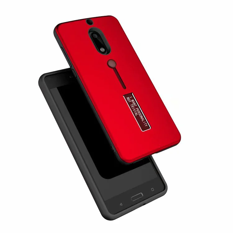 Для Nokia 6 Чехол Автомобильный держатель Подставка гибридный прочный ТПУ + PC Броня