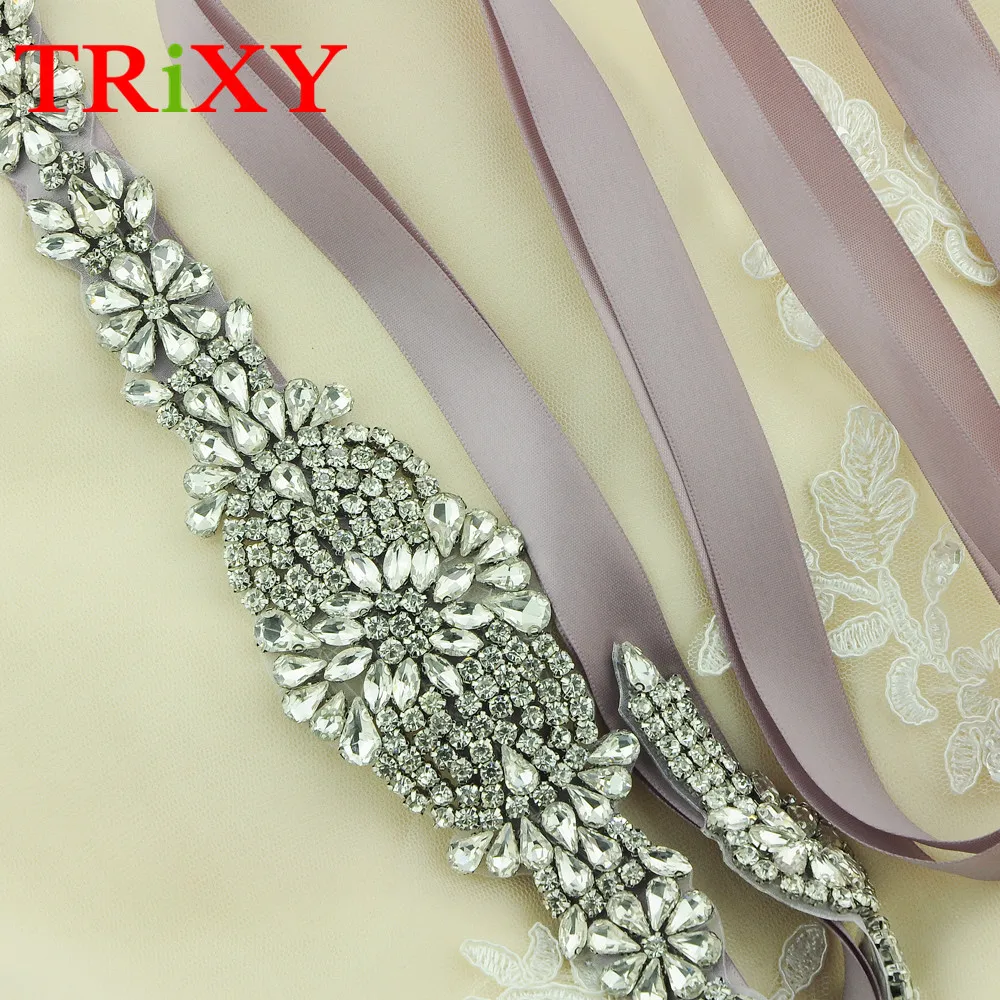 TRiXY S123B стразы вечерние платья аксессуары свадебный пояс лента подружки невесты