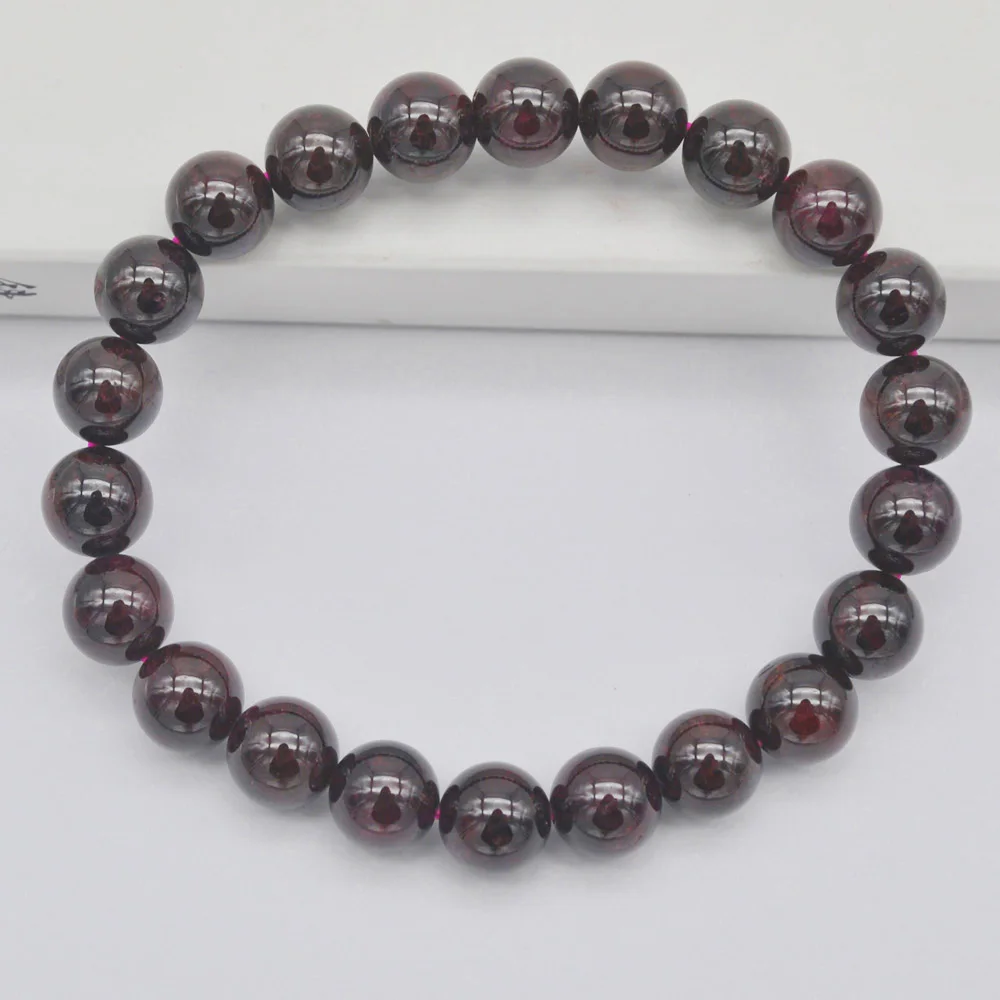 Garnet 8 мм Howlite/Родонит/Песчаник/Сердолик/кристалл/Лабрадорит/тигровый глаз камень Бусины драгоценный камень браслет стрейч 8 дюймов ювелирные изделия - Окраска металла: Garnet