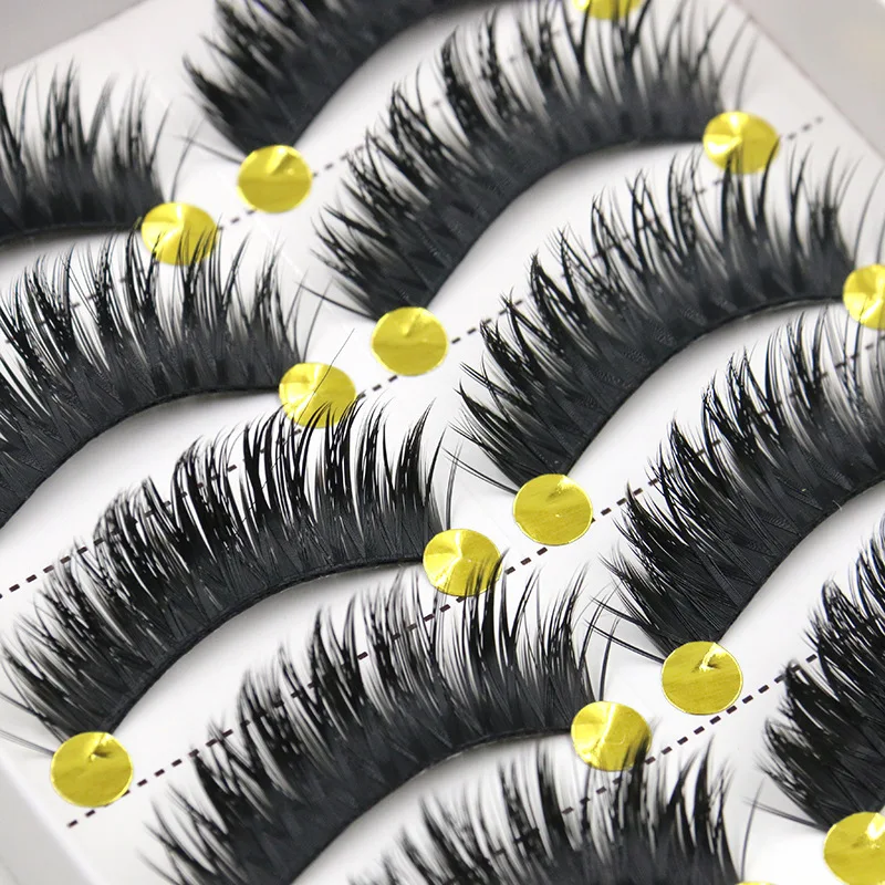 Инструмент для макияжа YOKPN дымчатые накладные ресницы крест мягкая хлопковая