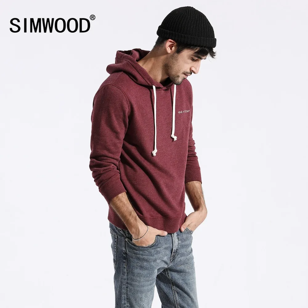 Мужское приталенное худи SIMWOOD модный повседневный спортивный свитшот большого