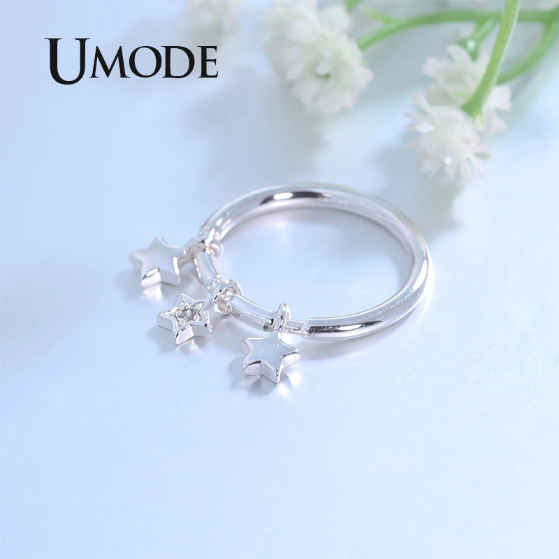 Женские кольца с подвеской в виде собачьей лапы и цветка UMODE роскошные свадебные