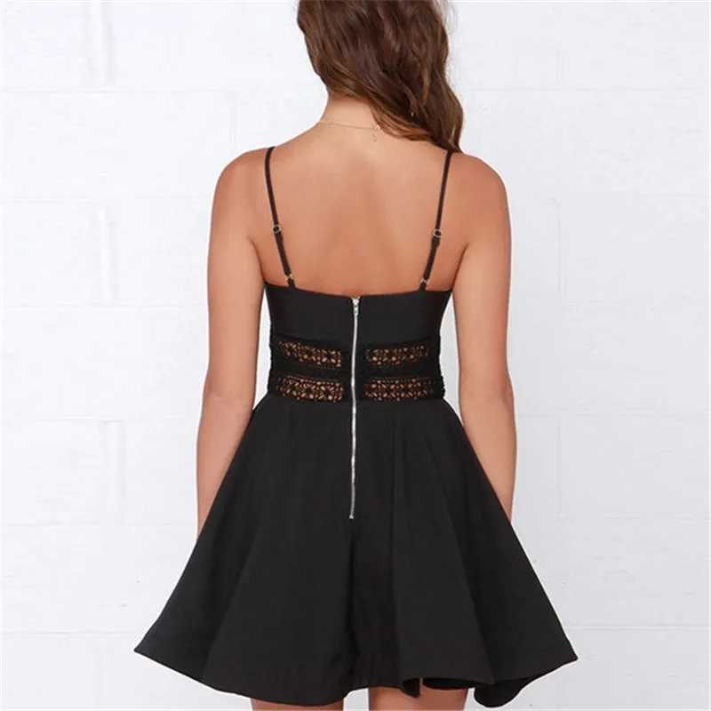 Летнее платье Мода 2017 г. Для женщин сексуальный ремень выдалбливают v образным