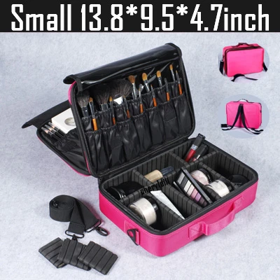 Rose Small 3 layers Новинка, профессиональная косметичка, косметичка, органайзер для женщин, для путешествий, косметичка, большая вместительность, косметичка, чемоданы для макияжа - Цвет: Rose Small 3 layers