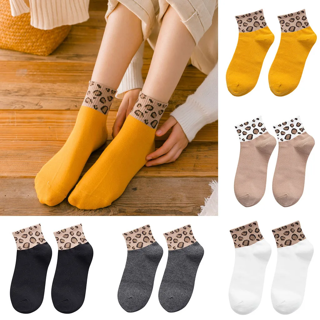 Новые весенние женские носки с леопардовым принтом Модные Женские носочки Sox
