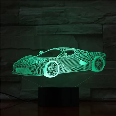 Крутая Автомобильная 3D лампа USB ночной светодиодный RGB светильник светящаяся