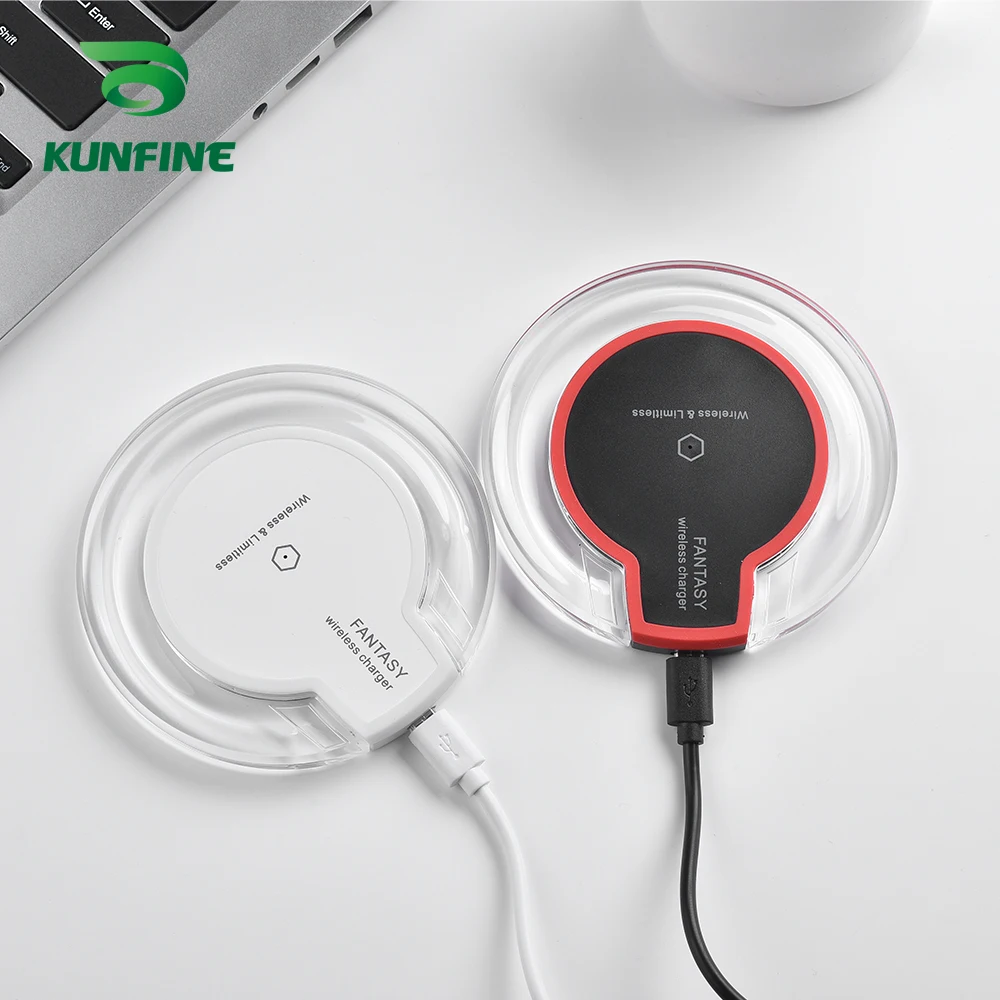 KUNFINE 10 Вт или 5 Qi Беспроводное зарядное устройство для iPhone X/8 видимая быстрая