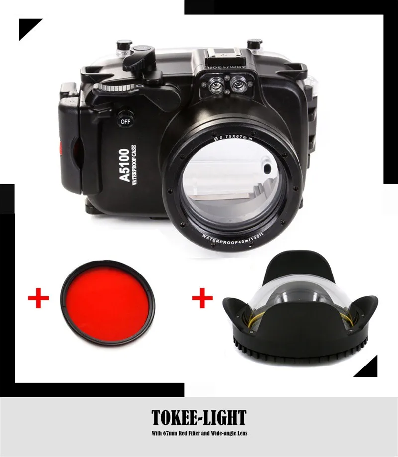 Подводный Корпус Дайвинг Водонепроницаемый чехол для sony A6000 A6300 A5000 A5100 16-50 мм