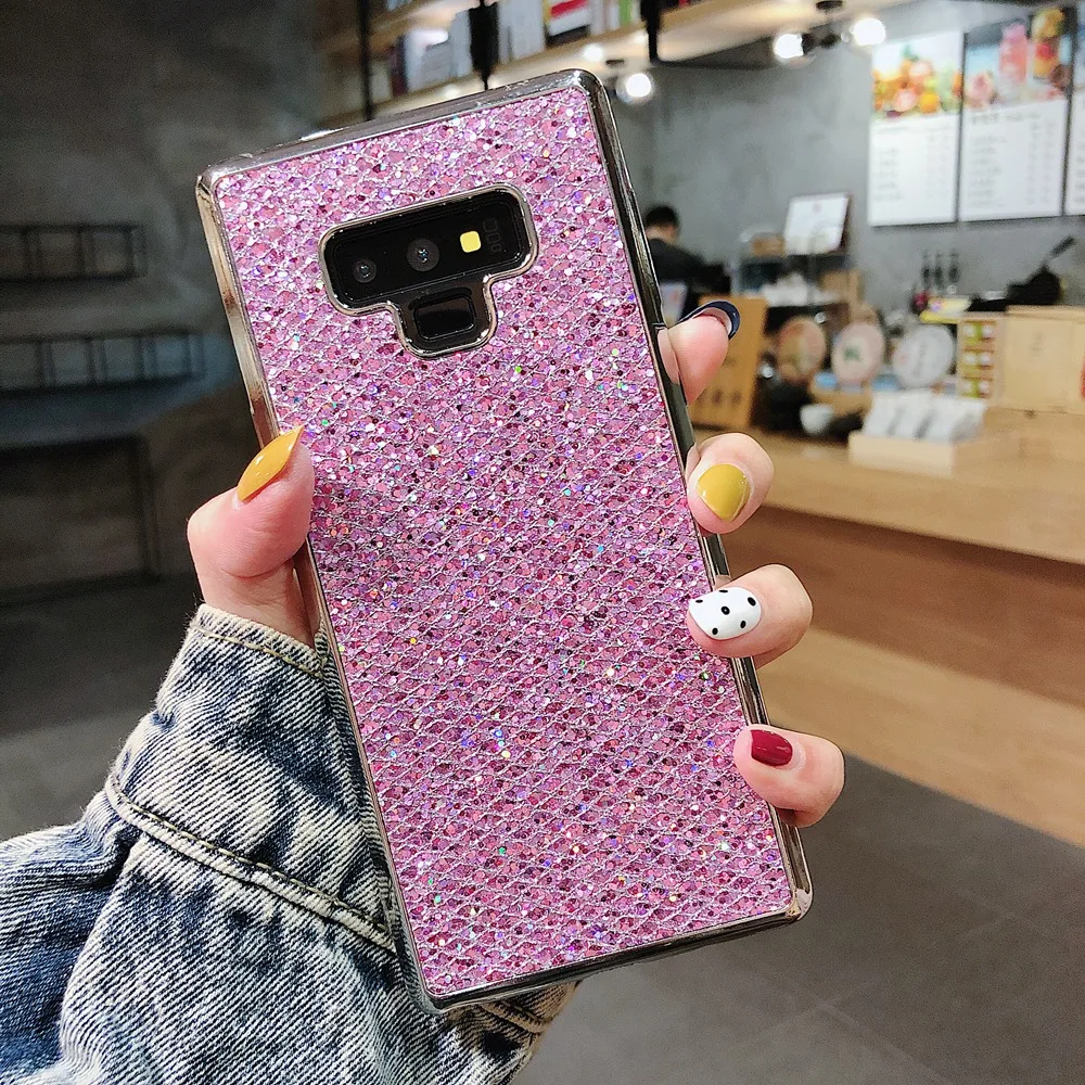Блестящий Мягкий силиконовый чехол с блестками для Samsung Galaxy S8 S9 Note 8 9 A8 J4 J6 Plus J8 J3 J5
