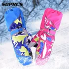 Перчатки для мальчиков и девочек, ветрозащитные теплые плотные митенки детские лыжные перчатки, зимние перчатки для катания на сноуборде, аксессуары для детских колясок
