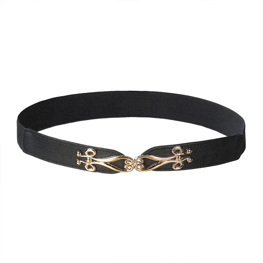 Black AWAYTR модный пояс с пряжкой из сплава, эластичный пояс, PU парусиновый пояс, весна-лето, женский пояс для юбки, платья, аксессуары 60*2,5 см - Цвет: Black