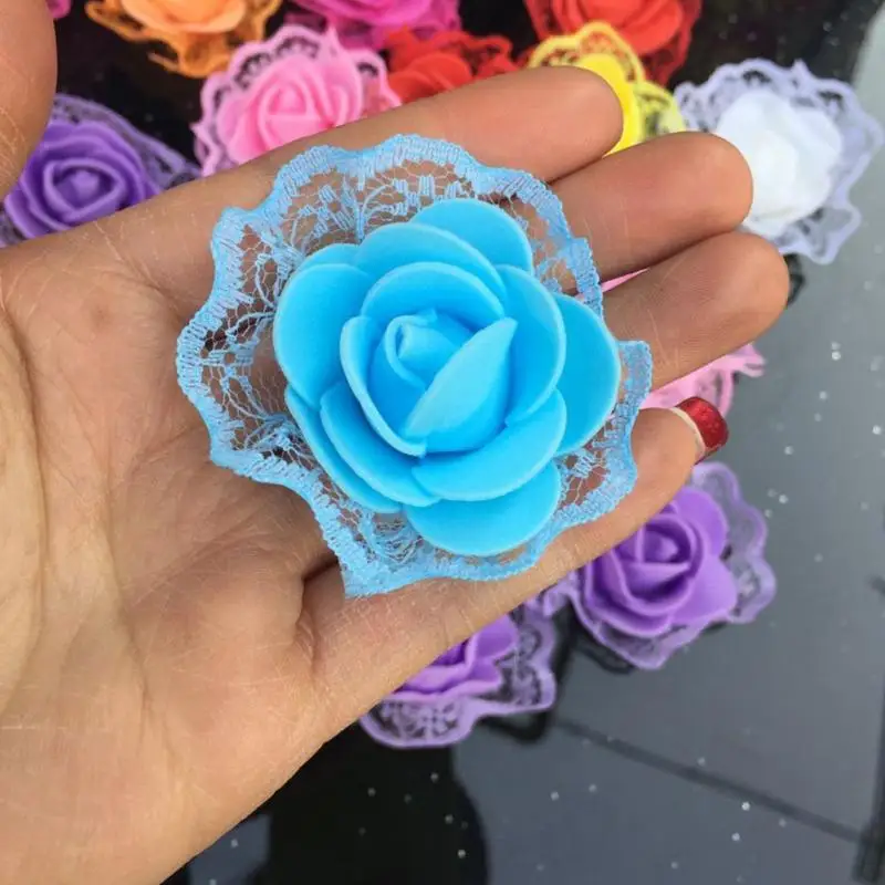 20 шт. искусственный цветок ПЭ пена кружево Роза Для Свадебные украшения DIY