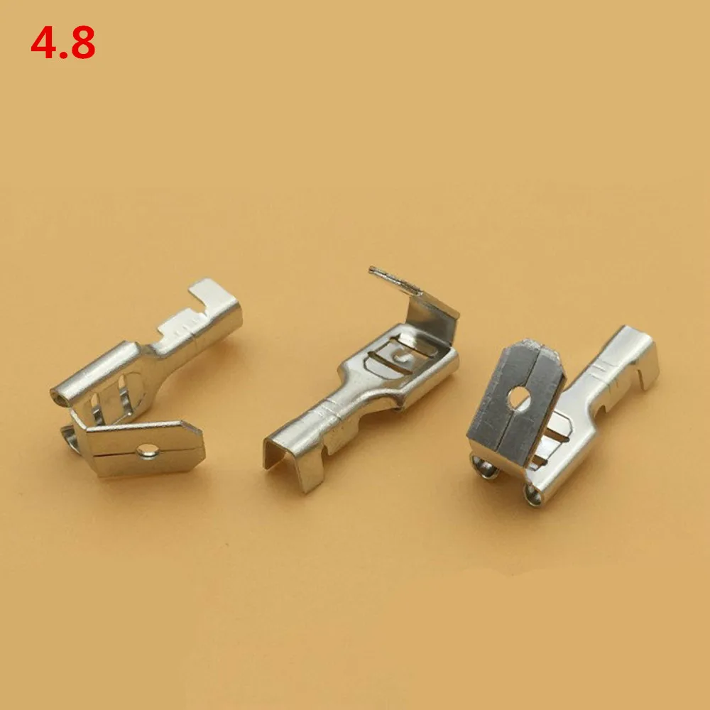 

100pcs/lot 4.8 / 6.3 against the back shoulder of male and female plug spring terminals inserted spring cold terminal