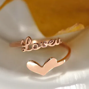 Женское Открытое кольцо Martick в европейском стиле форме сердца с надписью Love