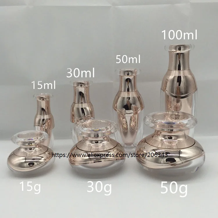 100 мл розовое золото пластиковая акриловая бутылка для